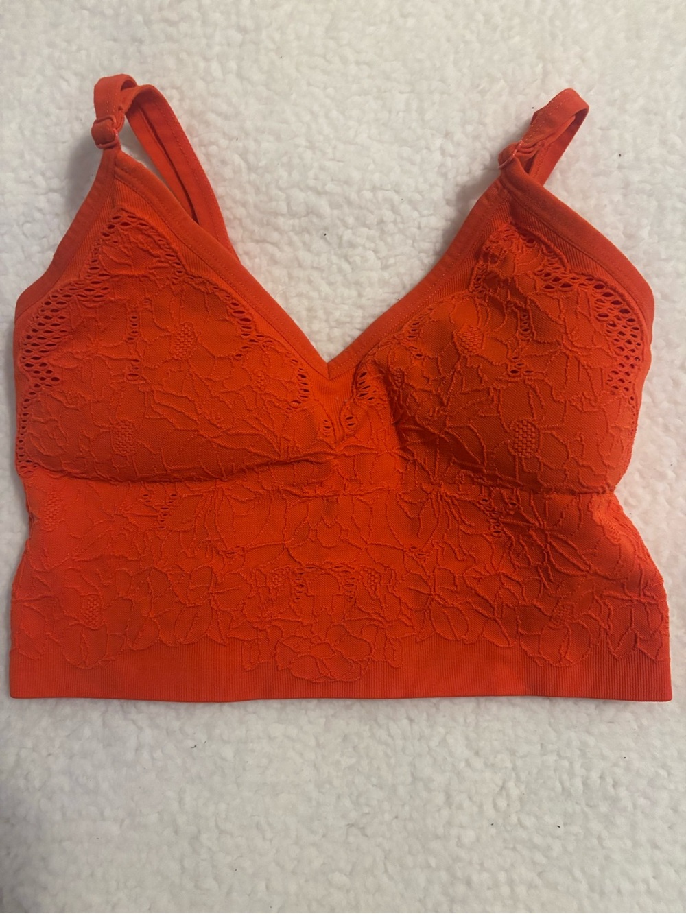 No Boundaries Orange Lace Longline Bralette